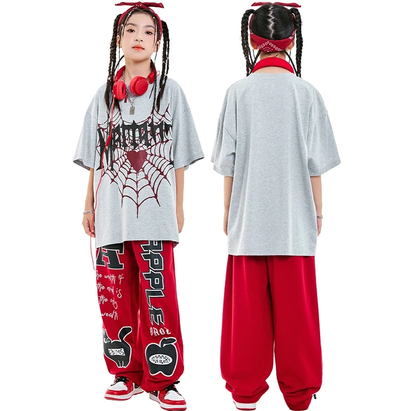 Losse Jazzdans Outfits Jongens Meisjes Sport Hiphop Pak Kinderen Street Dance Hip Hop Dansvoorstelling Stadiumkostuums DN20402