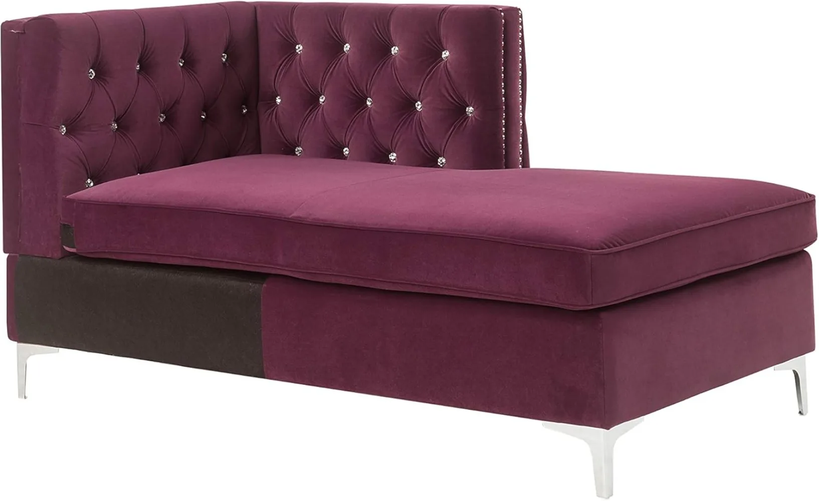 Furniture Jaszira Sectional, Burgundy Velvet