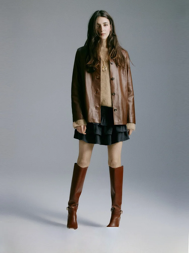 

H&M Spring New Women's Layered ort Skirt Pants 38362 Straight Leg l Waist ort Length Blend of Viscose And Nylon