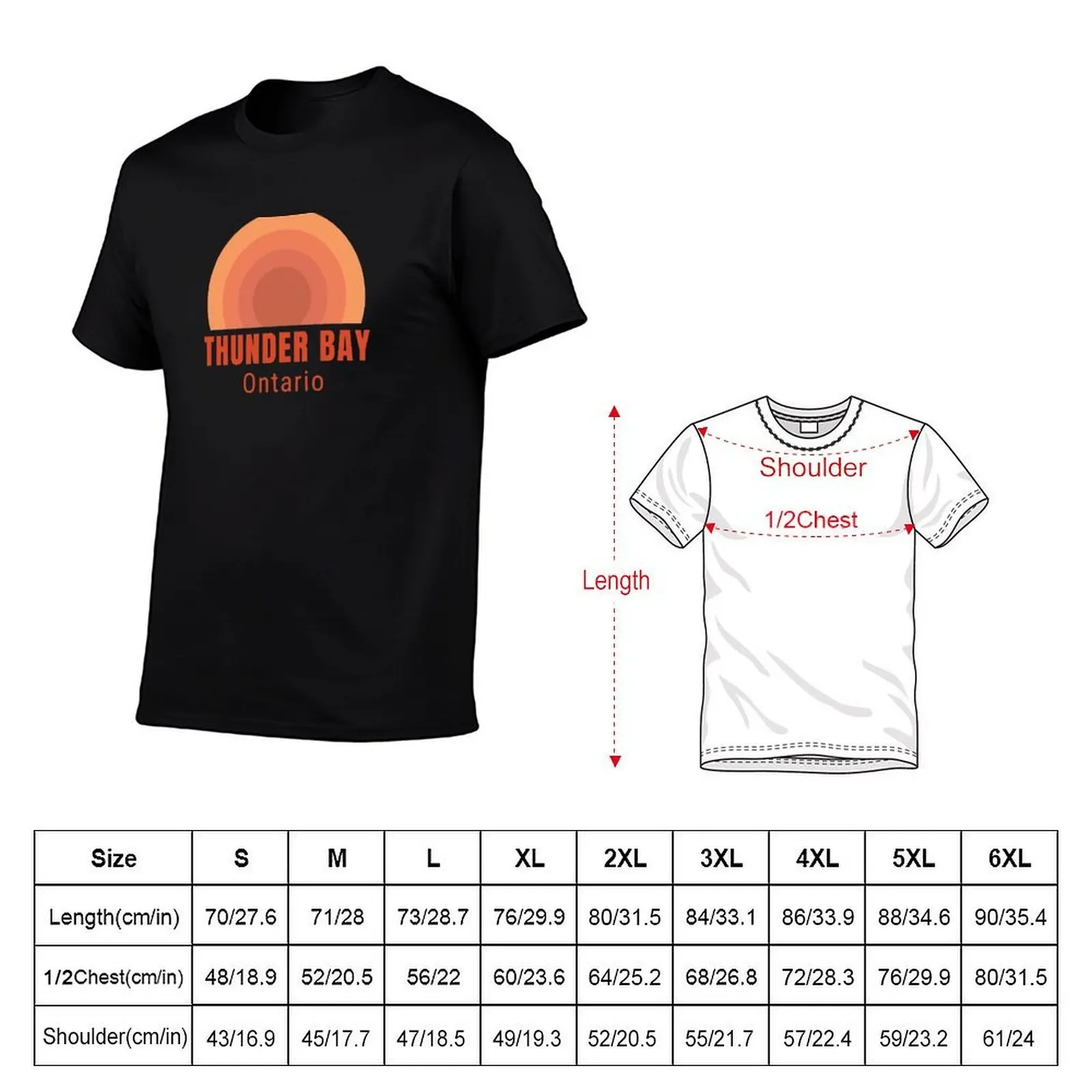 Thunder Bay Ontario Retro Sunset T-Shirt luxury t-shirt Man t-shirt mens cotton t shirts