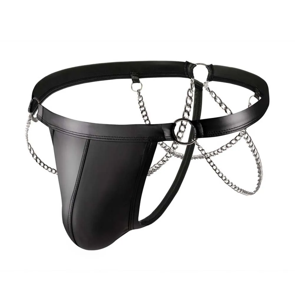 

For Nightwear Men Thong Underwear Bulge Pouch Hollow Underwear Cross Chain Cross Chain Thong Breathable Fabric Comfortable Fit