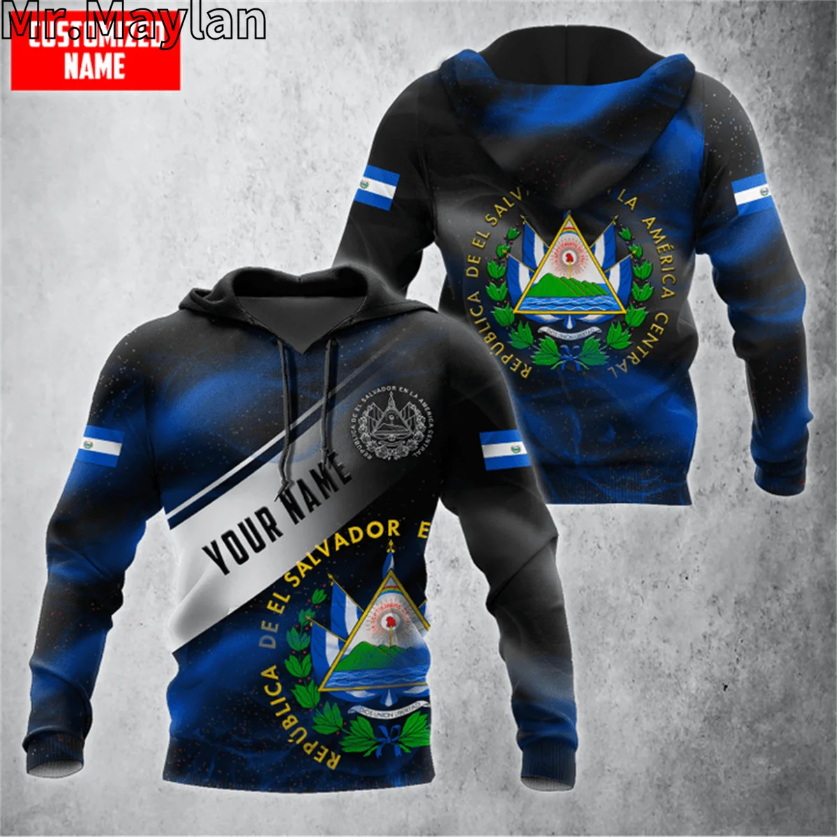 PERSONALIZED EL SALVADOR Flag 3D Printed Jacket Men/women Hoodie Unisex Casual Streetwear Sweatshirts Pullover Sudadera Hombre-1