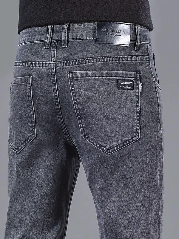 Loose Straight Leg Men's Jeans Casual Work Trousers Autumn New Style Wear Resistant Labor Protection Pants Multi Pockets mid ...