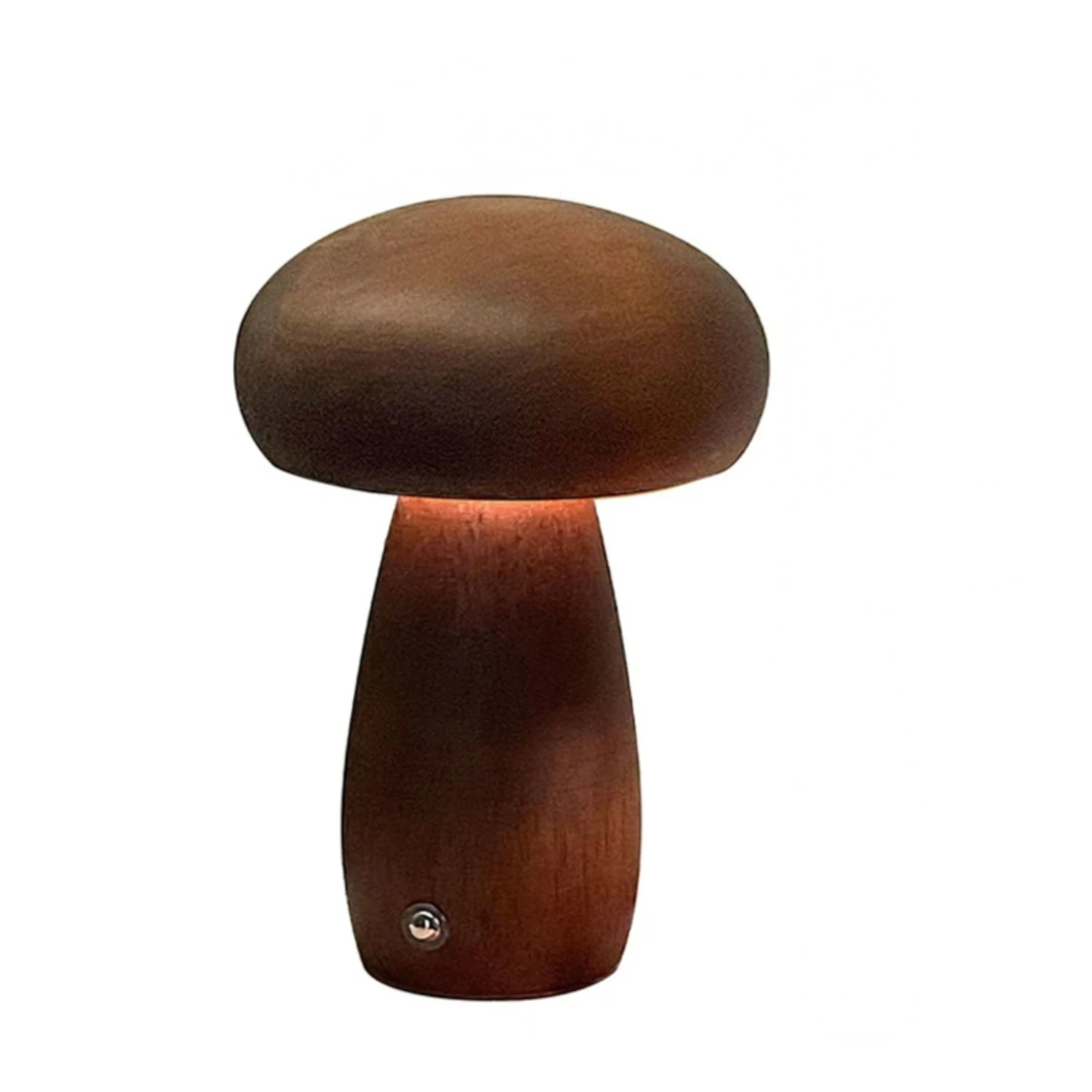 

Wooden Mushrooms Night Light Bedroom Bedside Table Lamp Walnut Beech Wood Warm Dimmable Desk Light USB Chargeable Warm light