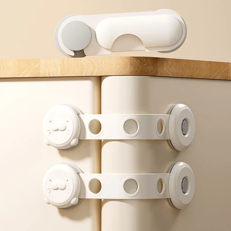 4Pcs/lot New Baby Safety Locks Adjustable Size Universal Drawer Lock Anti-Clip Hands Children's Safety Protection Accessories