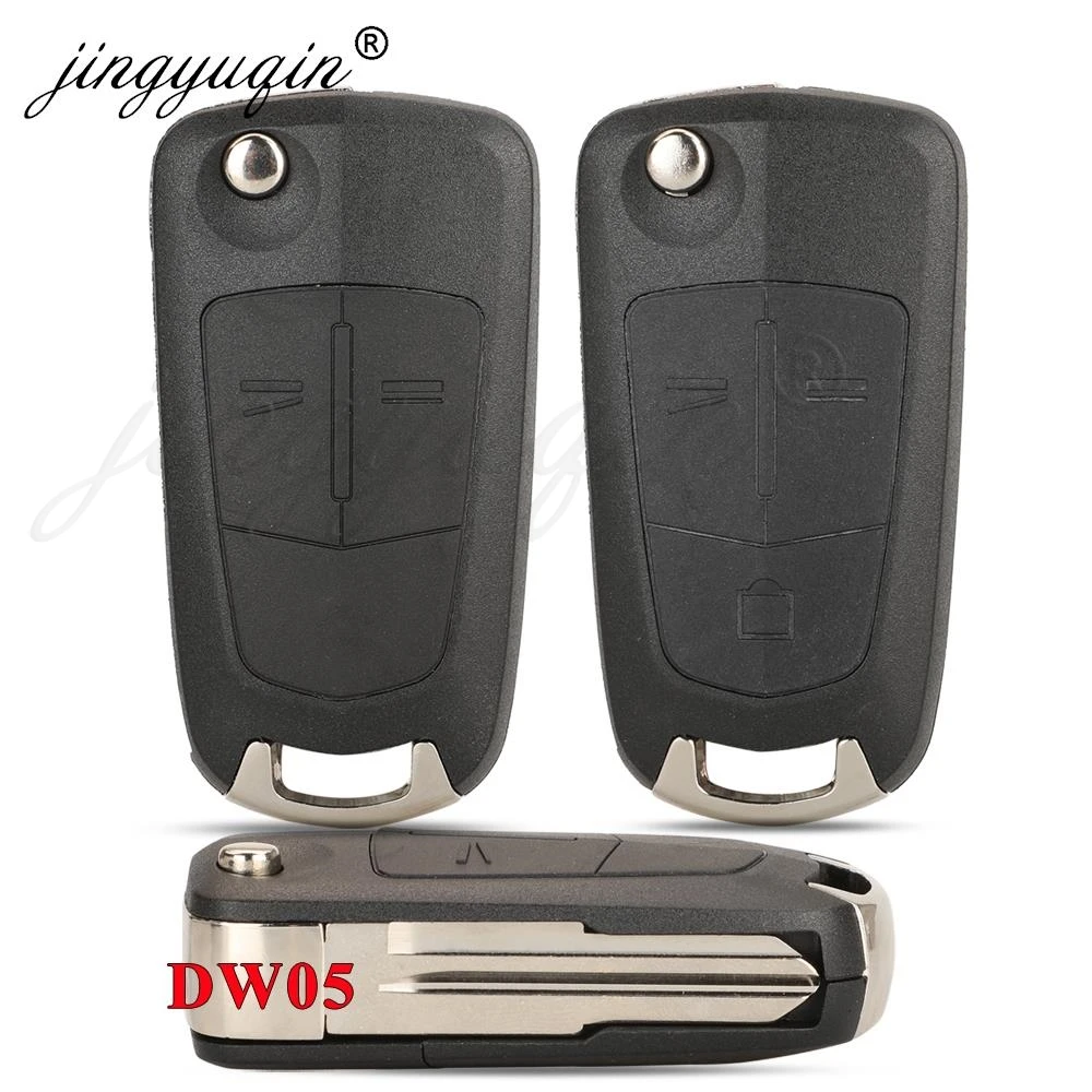 jingyuqin DW05/HU46 Flip Car Key Shell for Opel Antara AMPERA Chevrolet Epica 2 3 Button Auto Fob Folding Key Blank Housing Case