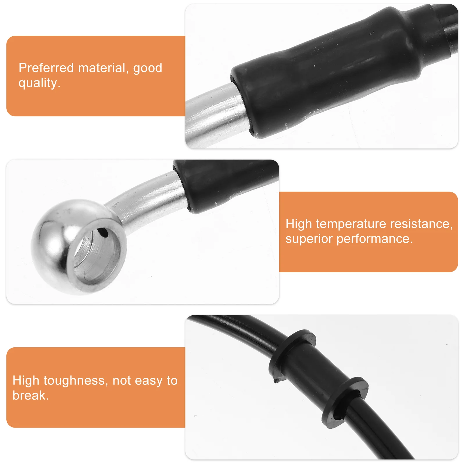 

1pc Motorcycle Brake Hose Premium Nylon Iron Durable Lightweight Hydraulic Brake Line For Racing Bike Motorbike Clutch Wire