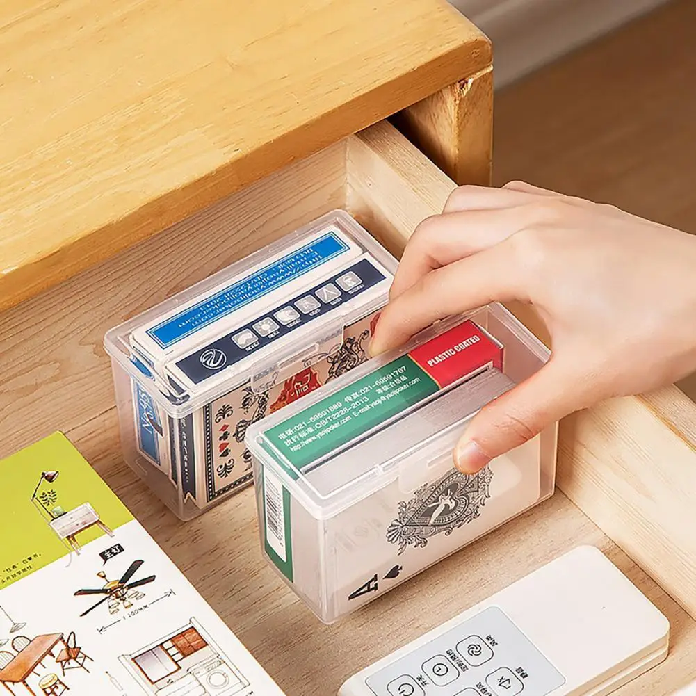 Trading Card Storage Box Plastic Card Storage Box Multi-purpose Organizer for Small Items Snaps Closed Mouth Easy for Playing