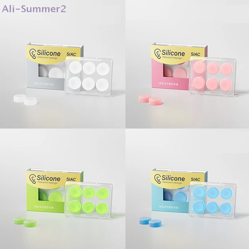 {MX} 6Pcs Reusable Silicone Noise Reduction Ear Plugs For Sleeping Travel Work Flexible Waterproof Swimming Earbuds Earplugs