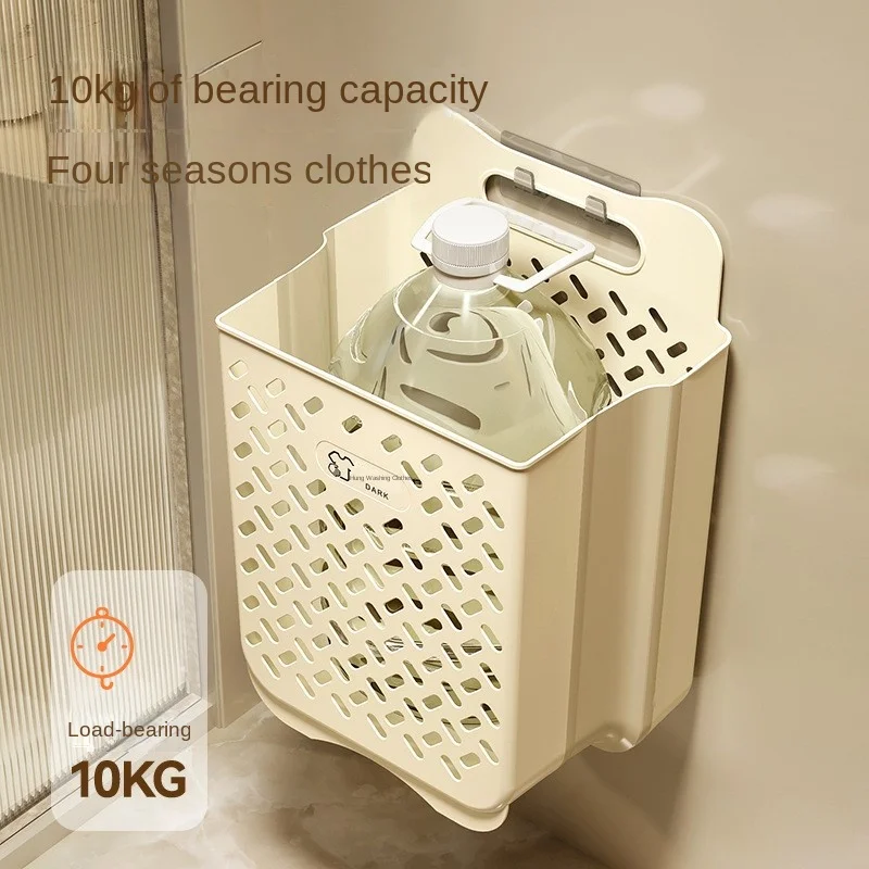 k-star Folding Wall Hanging Dirty Clothes Basket Home Bedroom Bathroom Storage and Storage Frame Plastic Dirty Clothes Basket