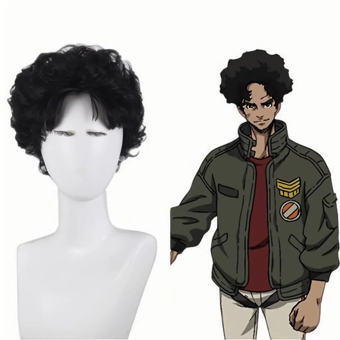 

MEGALO BOX Joe JNK.DOG Cosplay Wig – Black Heat Resistant Anime Costume Hair wigs