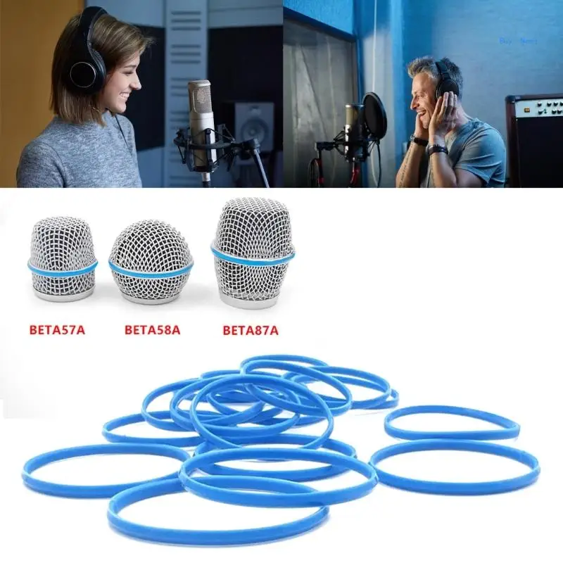 Rubber Microphones Band Rings for BETA58A/87A Enhances Grip and Protections, for Multiple Models