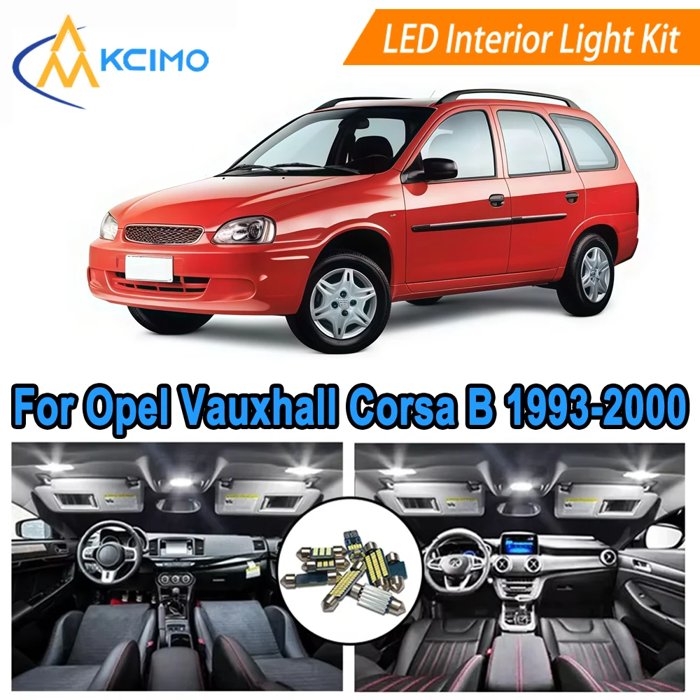 

LED Interior Lights For Opel Vauxhall Corsa B (1993-2000) Dome Map Door Courtesy Super Bright 6000K Interior Light Bulb Set