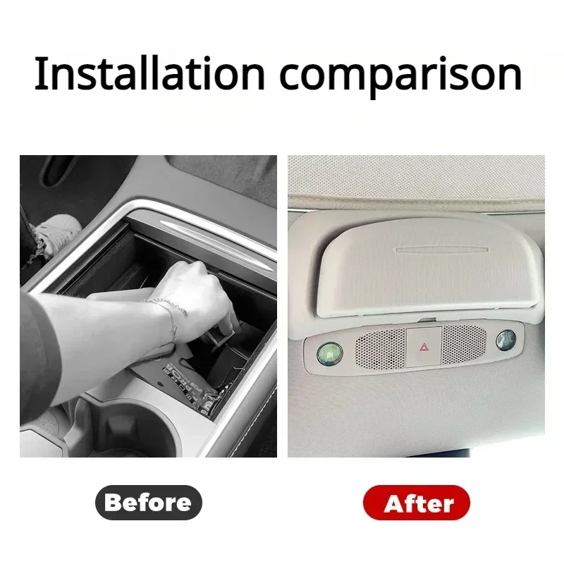 Caja de almacenamiento de gafas de sol para Tesla, nuevo Modelo 3/Y/3 + Highland 2024, diseño Original, visera, Clip, accesorios para coche
