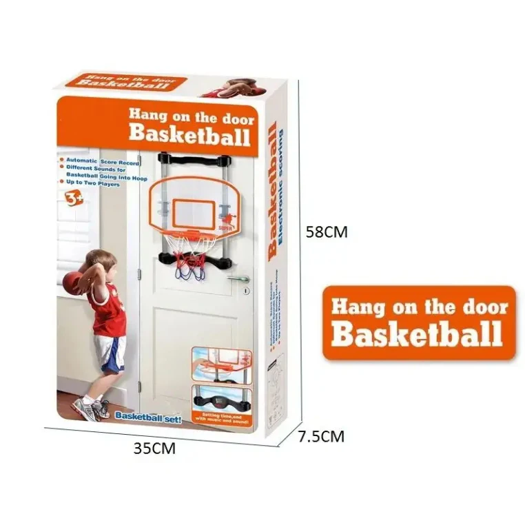 Juego de deportes de interior portátil educativo 2025, Sensor de puntuación, juego de música, juguete colgante, soporte de baloncesto, juego de aro para chico