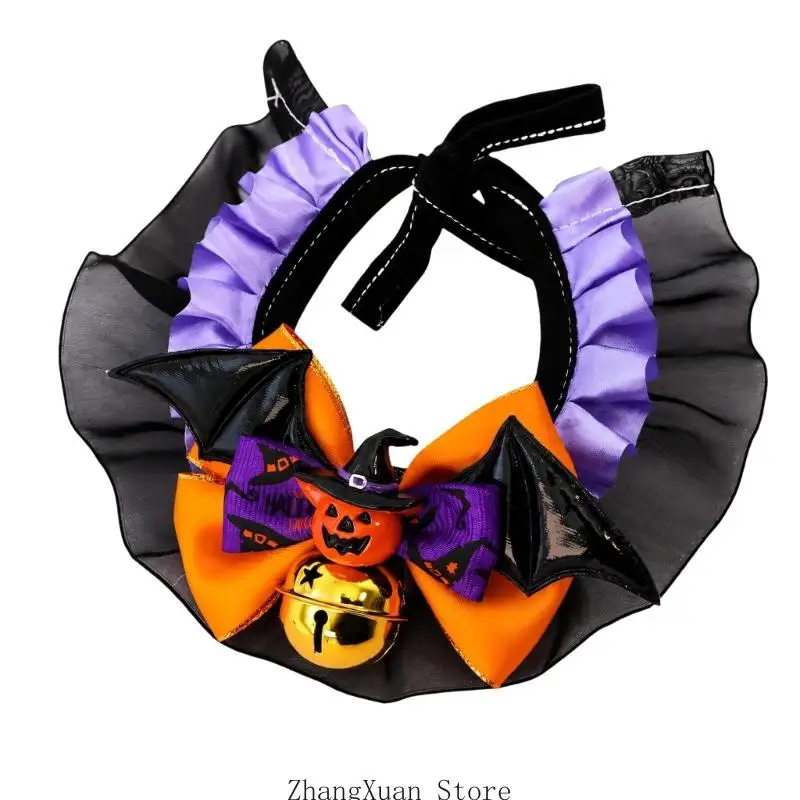 Halloween-Haustierhalsband aus weichem Stoff für Hunde und Haustiere, Kleiderhalsband 3XUF – Detail 8