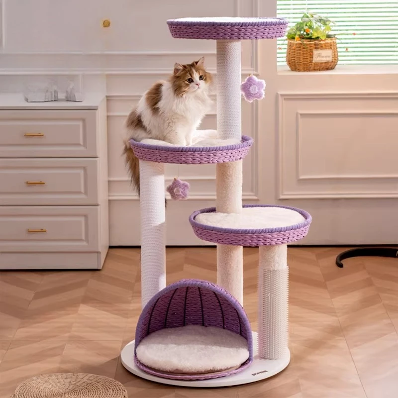 

Supplies Sandbox Cat Tower House Things Towers Indoor Modern Cat Tower Tree Post Climbing Toys Rascador De Gatos Pet Supplies