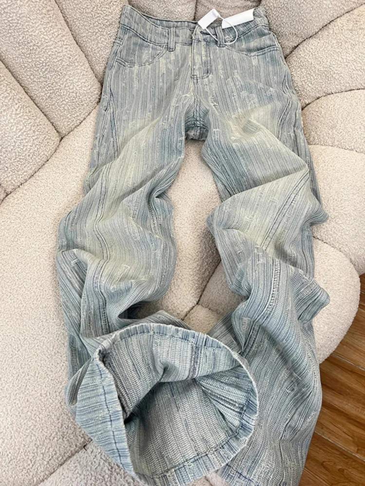 الجاكار فضفاض النساء الجينز المعتاد الخريف عالية الخصر موضة مضيئة الدينيم السراويل عادية بسيطة أنيقة مطوي ضوء اللون بنطلون