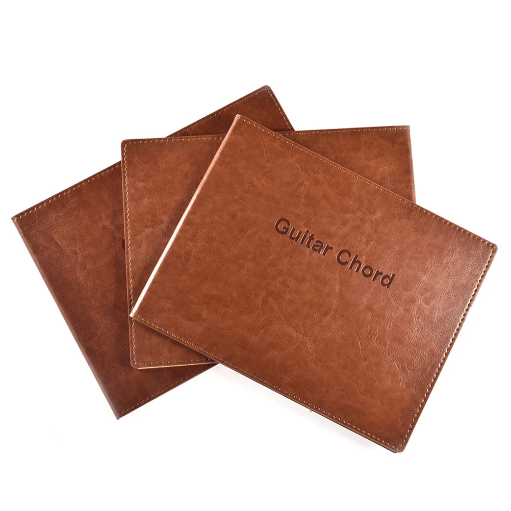 

1pc Guitar Chord Book Essential Music Students Brown Classical Notebook C Fits Gig Bag Durable PU
