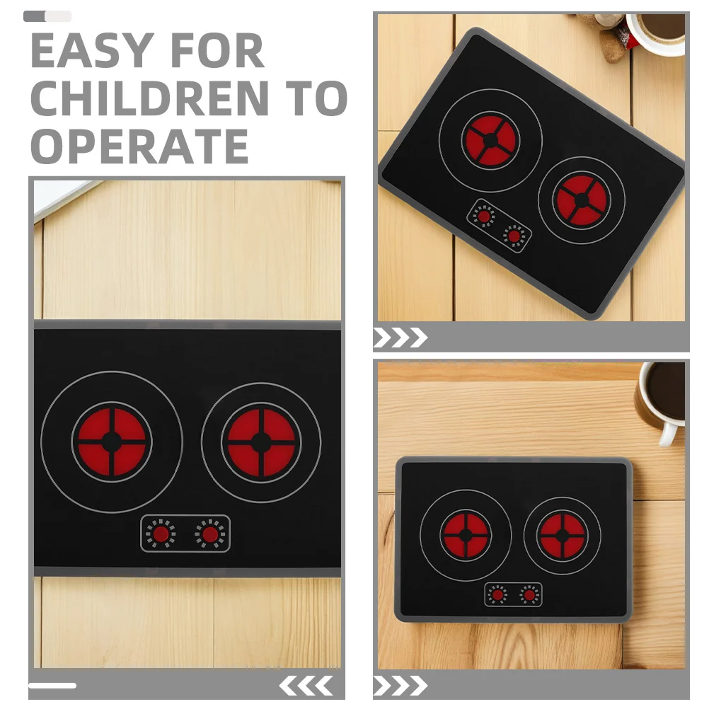 2 pçs crianças fogão de indução fingir fogão de cozinha realista efeitos de luz sonora playset acessórios criativo jogo de cozinha