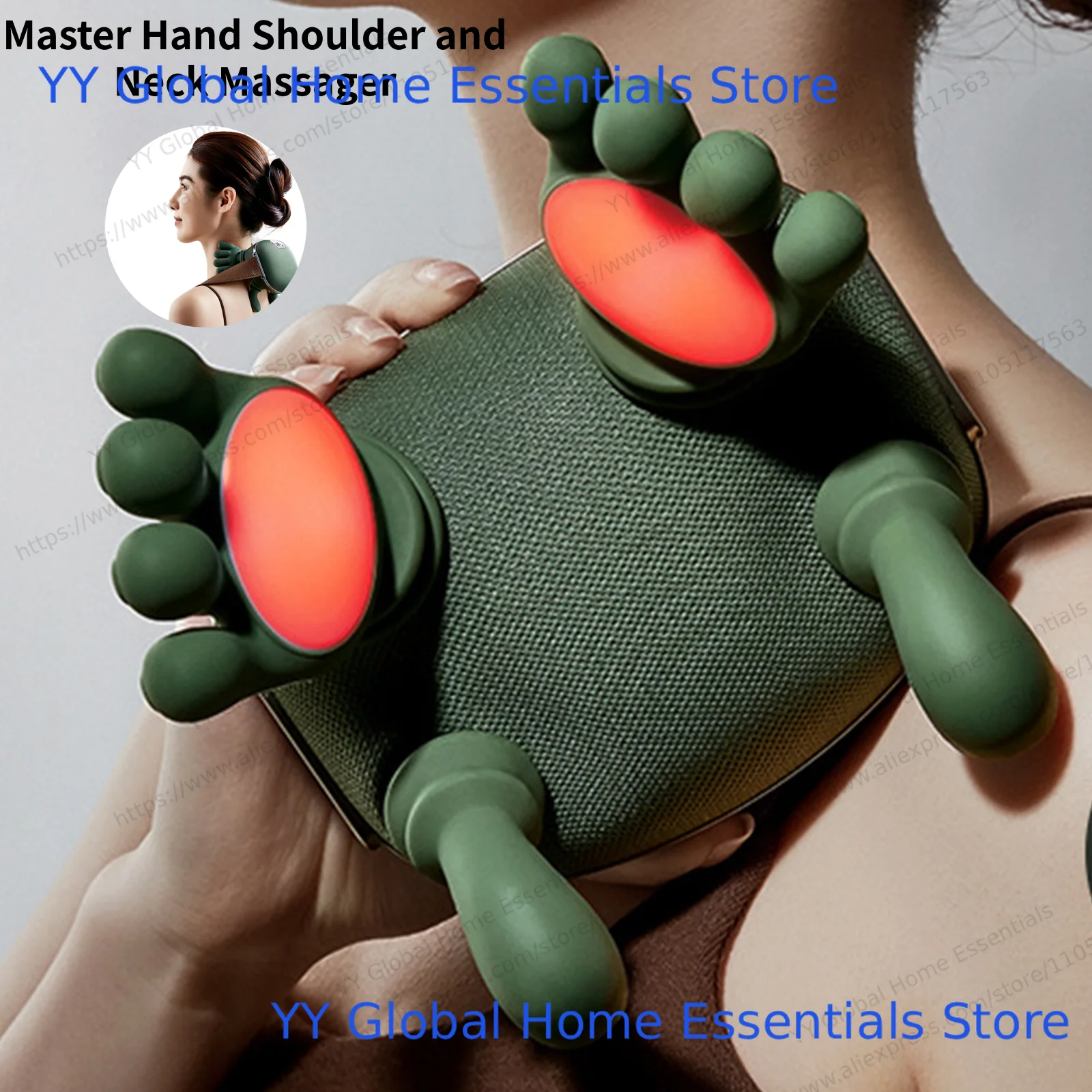 Masajeador maestro N7 para manos, hombros y cuello, masajeador de columna Cervical, masajeador de cuello Trapezius, compresa caliente, Cervical eléctrico