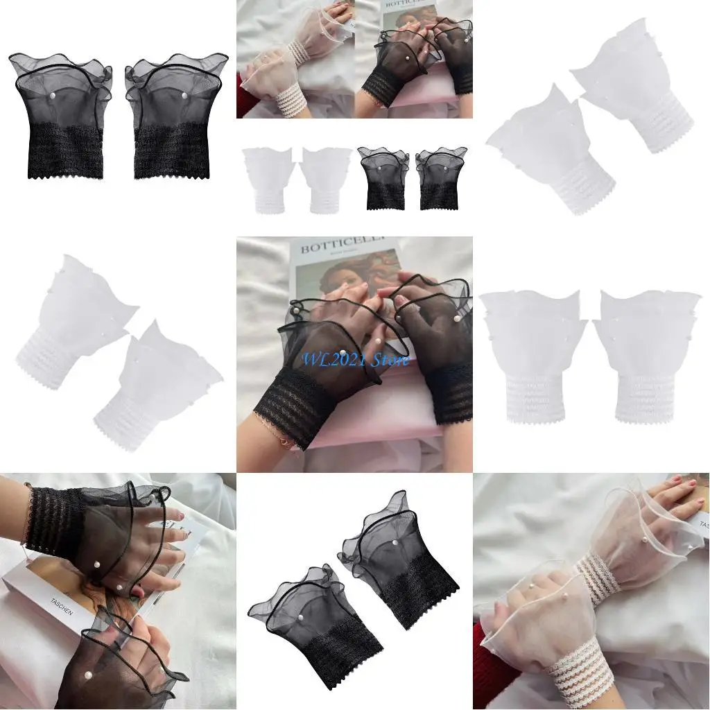 

G5GC Женские сетчатые манжеты запястья Съемные ура