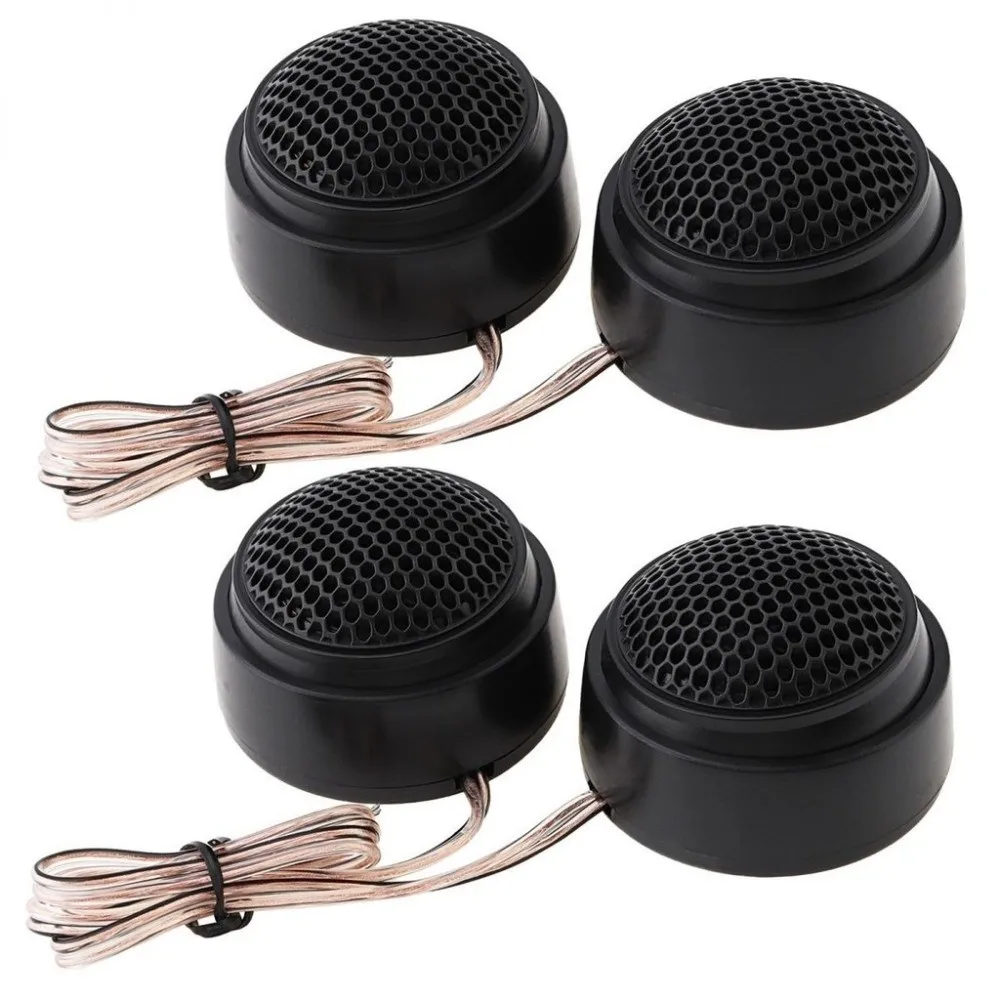 2pcs High Efficiency Car Tweeters Treble Loudspeakers High Frequency Dome Speaker Sound Universal Black Dome Tweeter Speakers
