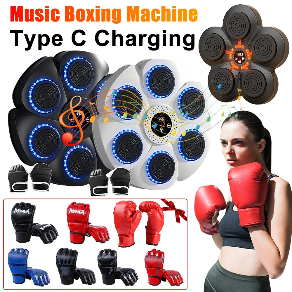 Smart Music Boxing Machine Fitness Boxing Trainer Response Training Sandbag Punching Bag Bluetooth-Compatible Boxing Machine