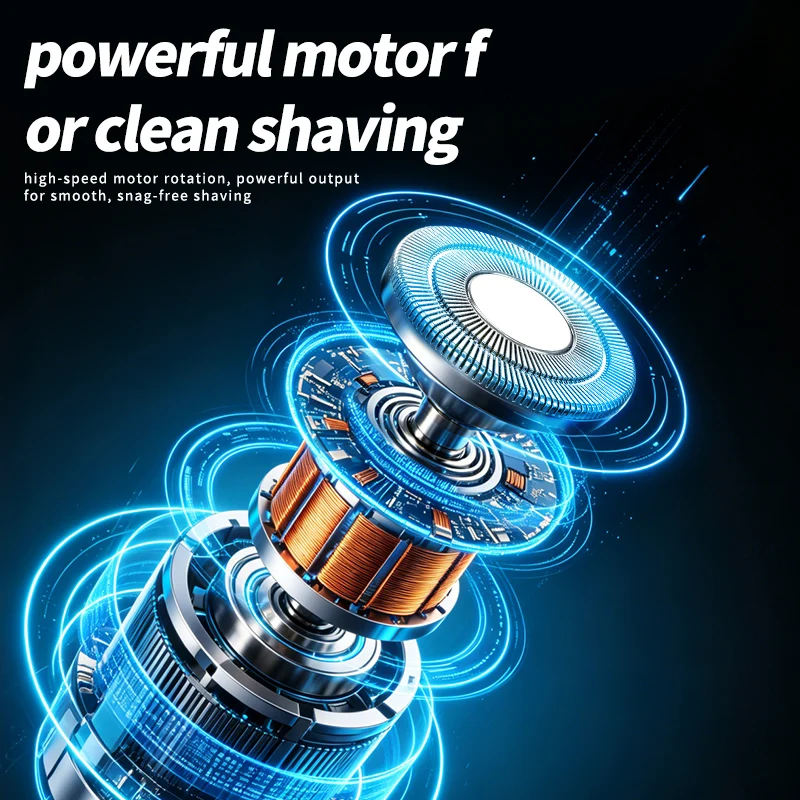 Men Portable Mini Electric Shaver Magnetic Dual Heads Digital Display Type-C Rechargeable Washable Travel Pocket Razor 120 Days