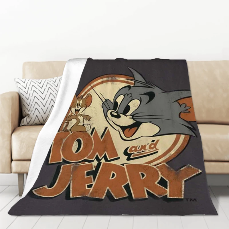 Anime T-Tom and J-Jerry Cartoon Child Blanket Fluffy Soft Blankets for Bed Furry Decorative Sofa Blanket Throw & Throws Double