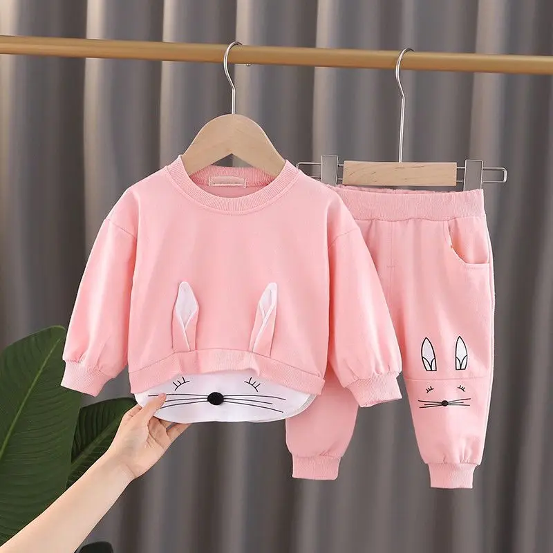 1-6 Years Children Clothing Set Girl Trend Clothes Kids Fashion Sweatshirt And Pants 2 Pcs Baby Autumn Winter Tracksuits