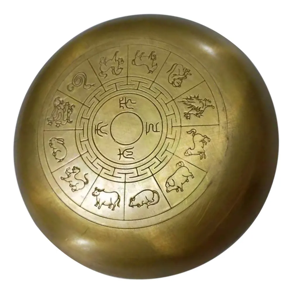 

Copper Ink Brush Washer Retro Zodiac Craft Tray For Ink Washing Copper Saucer Home Decor Accessory