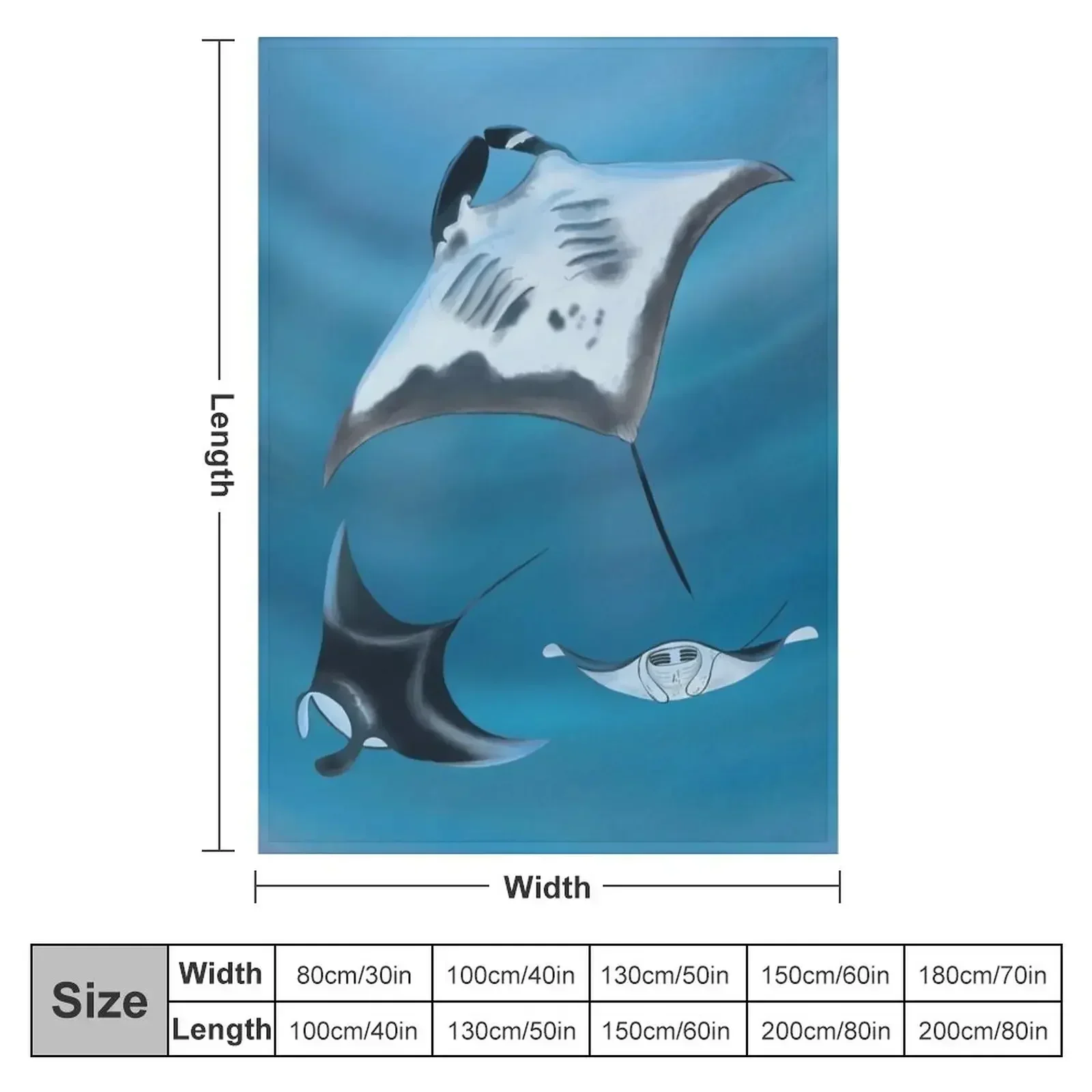 Manta rays swimming happily in the ocean Throw Blanket Kid'S manga Bed linens Sofa wednesday Nap Blankets