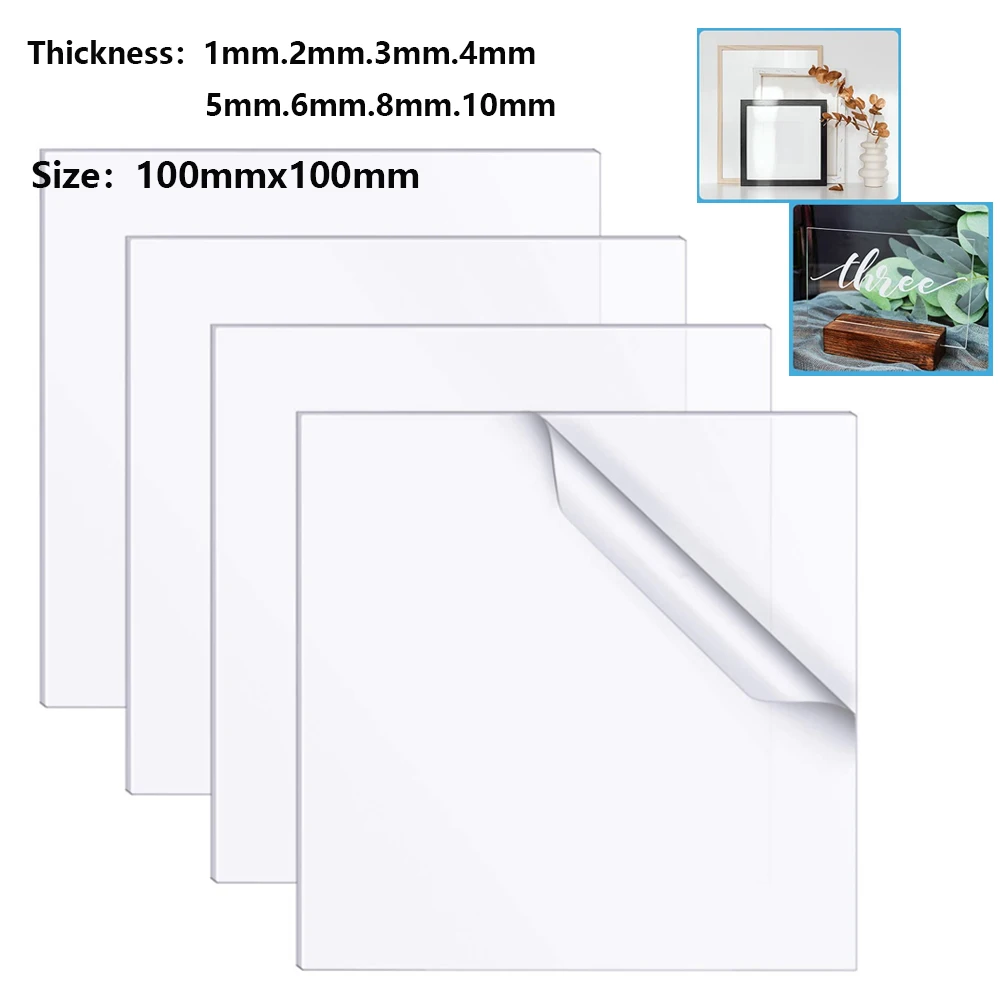 1Pcs High-Quality Perspex Glass Acrylic Board 1-10mm Thickness Clear Panel for Models Fabrication
