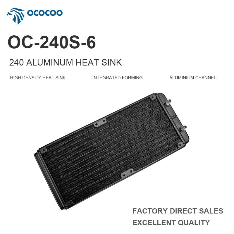 OCOCOO 3D Printer Water Cooling Radiator High Efficiency 12 Waterway High Density Fins 2.7cm Thickness G1/4 OC - 240S - 6