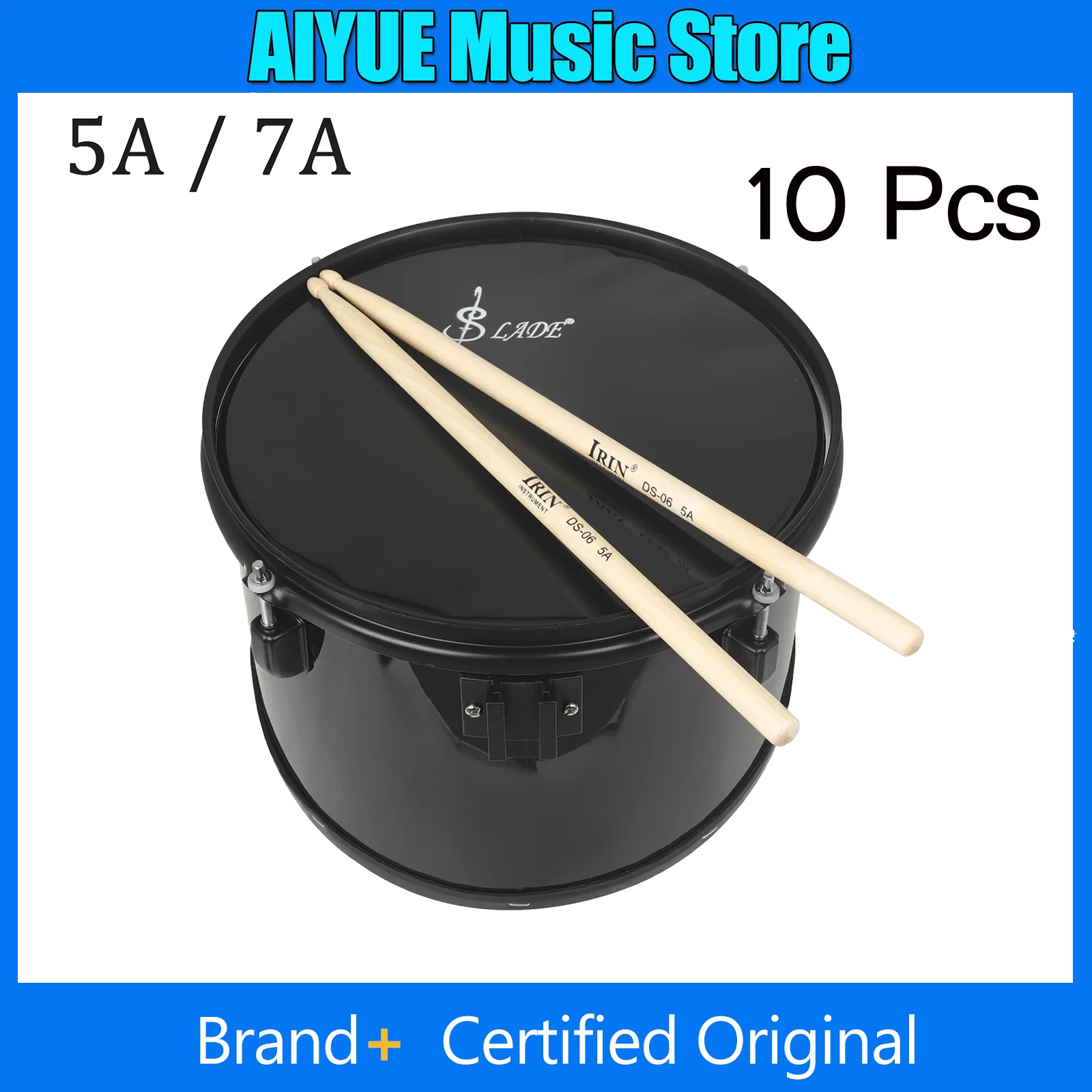 

Барабанные палочки IRIN 5A 7A, клен, 10 пар барабанных палочек, детали ударных музыкальных инструментов, прочный аксессуар для барабана высокой плотности