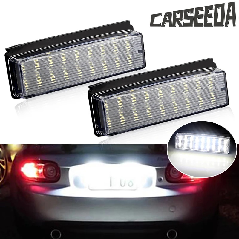 2X LED License Plate Lights For Mazda MX-5 Miata 2006-2015 for Fiat 124 Spider Abarth 2017-up white LED Car Rear license plate