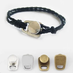 5pcs Button Clasp All In One Hook Clasp For DIY 4mm Round Leather Cord Bracelet Bangle Jewelry Making Findings