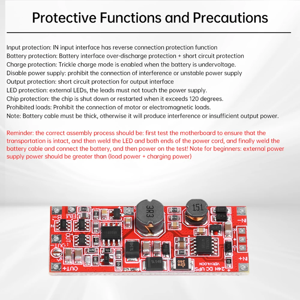 DC12V/15V 18W 0.5A 24W 1A UPS Power Supply Module Uninterruptible Power Control Board 2S V4.0CN Charge Step Up Protection Module