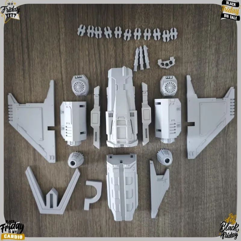 3D Printed Sci-Fi Interceptor Aircraft Model Kit, Unpainted Resin Sword-Tail Fighter Miniature for Tabletop Wargame Diorama