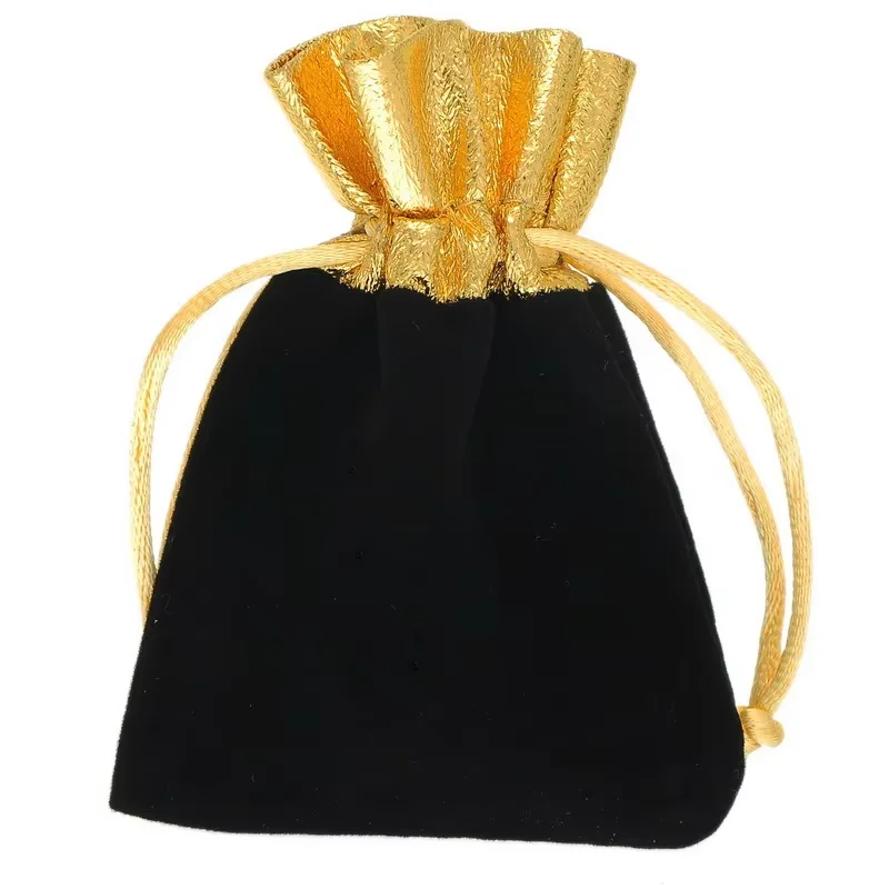 

100Pcs Velvet Drawstring Jewelry Bags 10x12cm Rings Earrings Gift Storage Customized Logo Small Gift Bag Pack of Party Wedding