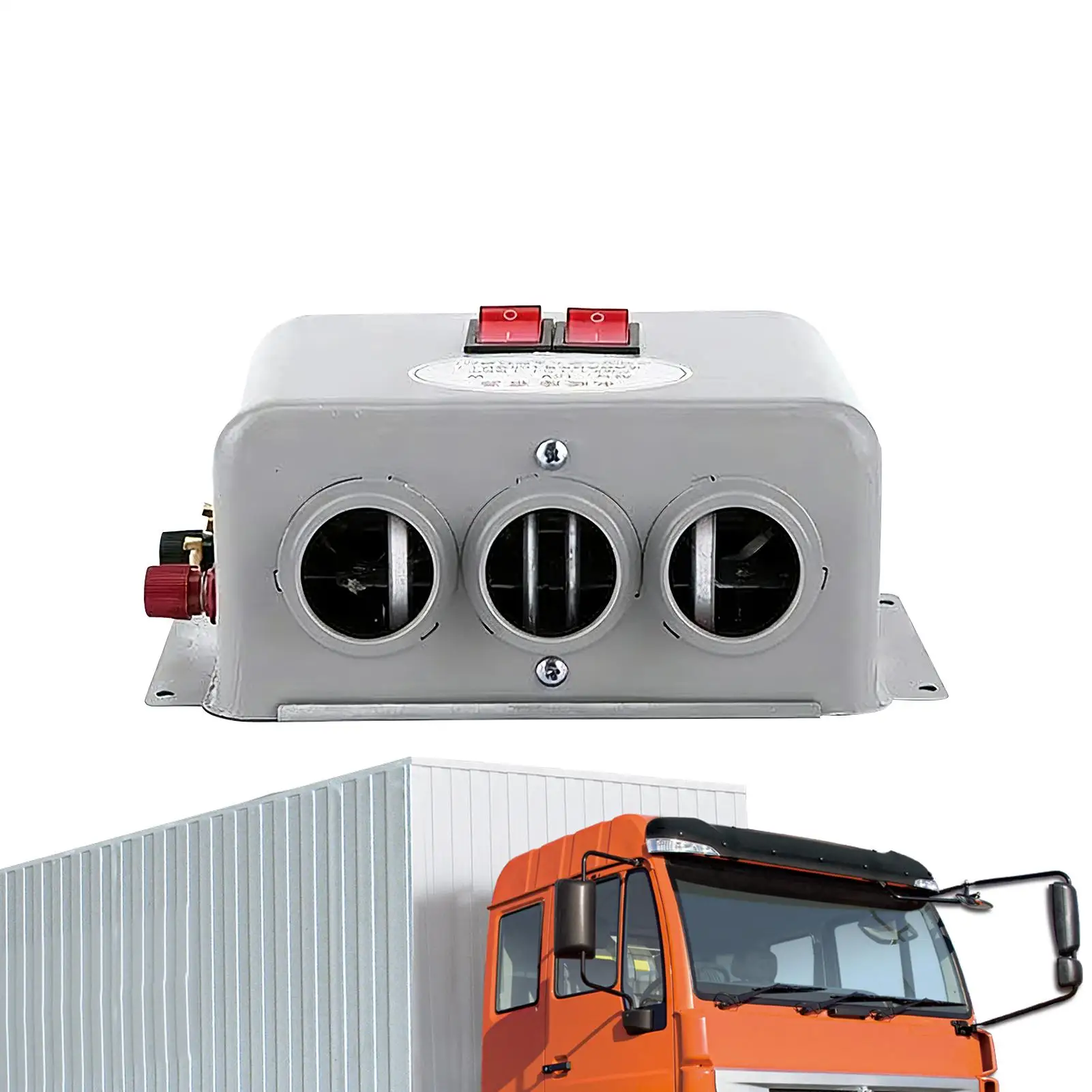 

Портативный автомобильный фургон-нагреватель 12 В 24 В, компактный размораживатель, туманоуловитель, 8 А, медный + железный материал, подходит для грузовиков, минивэнов, экскаваторов