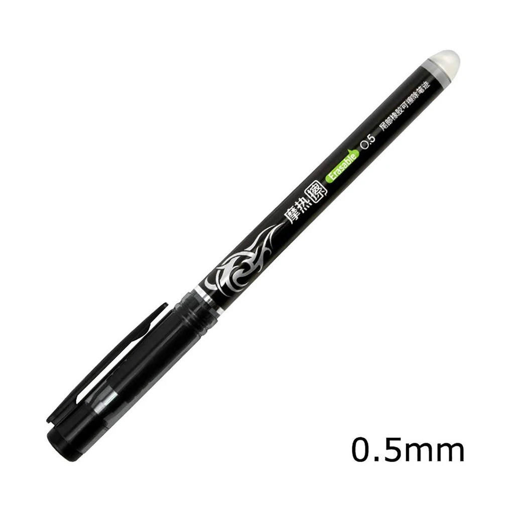 12pcs 0 5mm Erasable Gel Ink Pens Smooth Handwriting Pens School Stationery Supplies Black Color