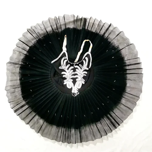 Imagen 2 del producto Falda tutú de Ballet negra para niños, disfraces del lago de los cisnes, ropa de danza del vientre para niños, vestido de actuación en escenario