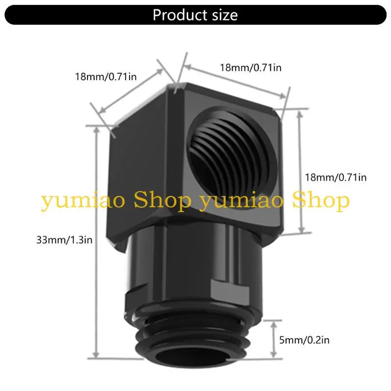 587B Adaptador junção encaixe 90 graus resfriamento água rotativo 360 graus comutação refrigeradores