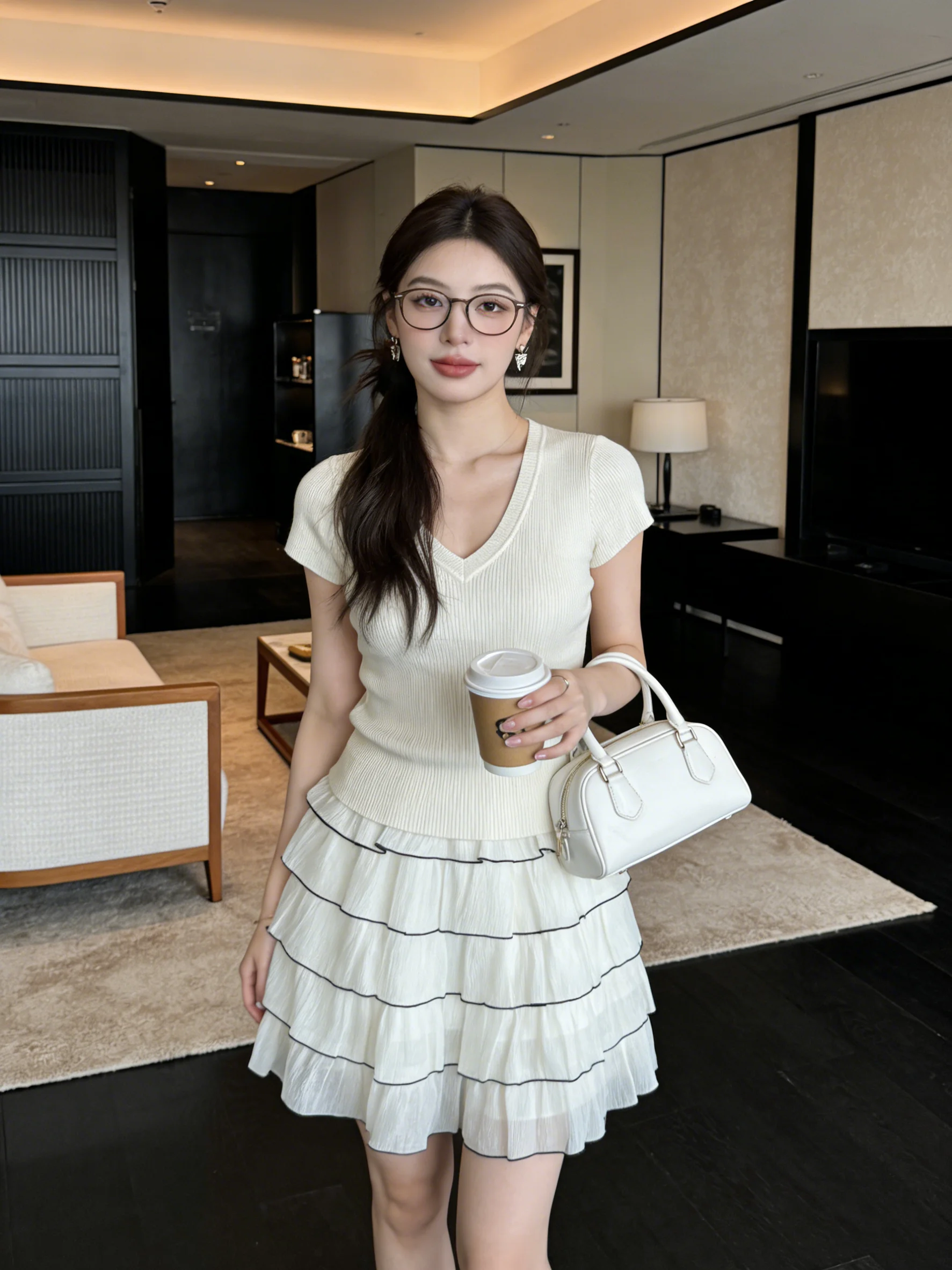 

Ч � Женская короткая юбка k Sle Soft Toned Apricot с высокой талией, А-силуэт, многоярусная, дышащая, повседневная, для отдыха, на весну