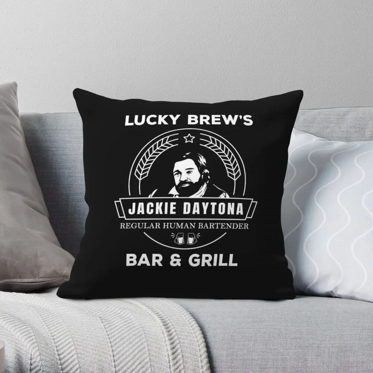 Jackie Daytona Lucky Brew Square Pillowcase Polyester Linen Velvet Printed Zip Decorative Pillow Case Car Cushion Cover