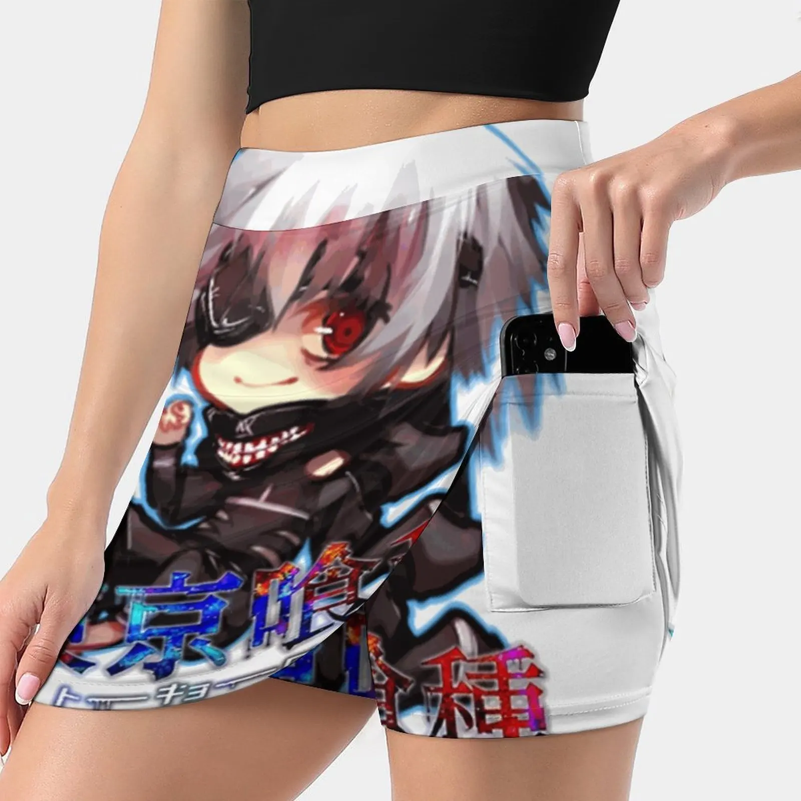 Kaneki Ken Women'S Summer Fake Two Piece Skirts Casual Sports Beach Skirt Girl Skorts Kaneki Ken Tokyo Ghoul Kaneki Ken Tokyo