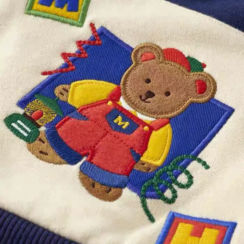 Autumn Kids Sweatshirts Cartoon Cute Bear Long Sleeved   Velvet Tops Girls Hoodie Children\'s  Hoodies Boy Sweatshirt  Pullovers