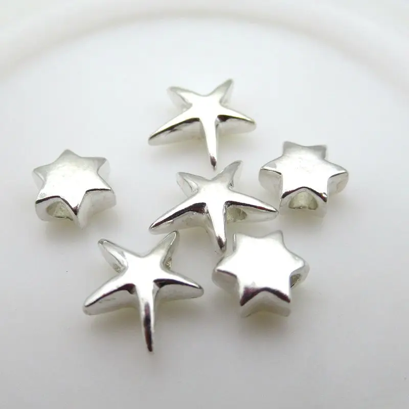 S925 Sterling Silver Accessories Star Shape Bead DIY Jewelry Making